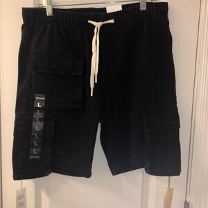 Reason Brand Men's Black Denim Cargo Short Men's Size L NWT